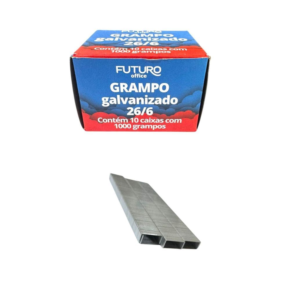 Kit 20Mil Grampo Galvanizado 26/6 Com Prendedor De Folhas