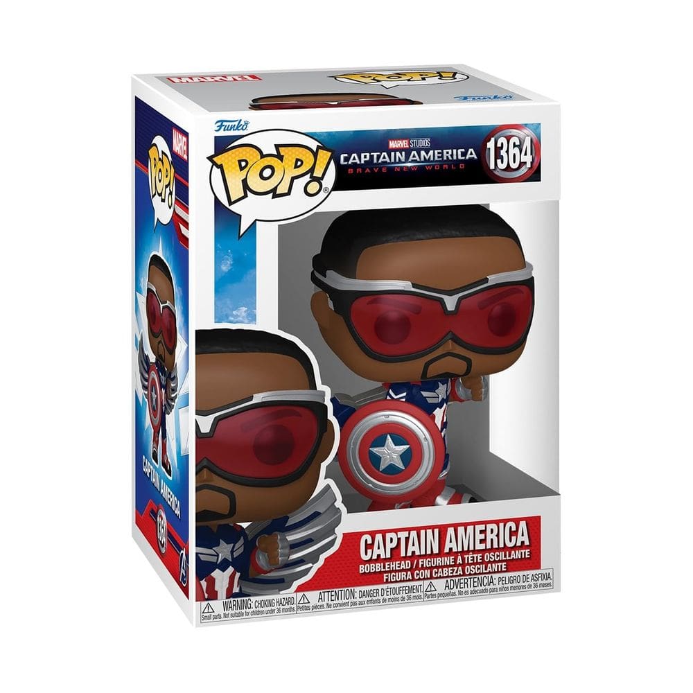 Boneco de vinil Funko POP Marvel Capitão América Admirável Mundo Novo