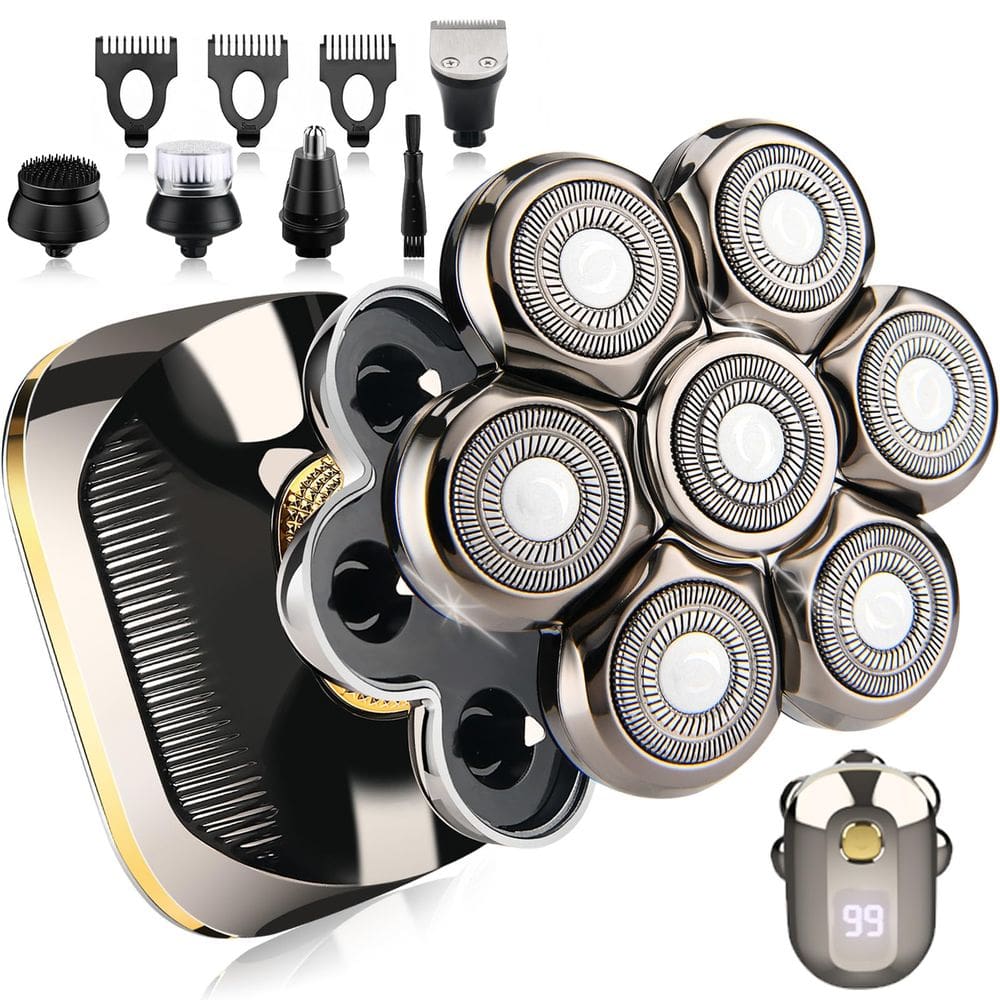 Máquina de barbear elétrica E-Hunter 7D Rotary Blade Wet/Dry IPX6