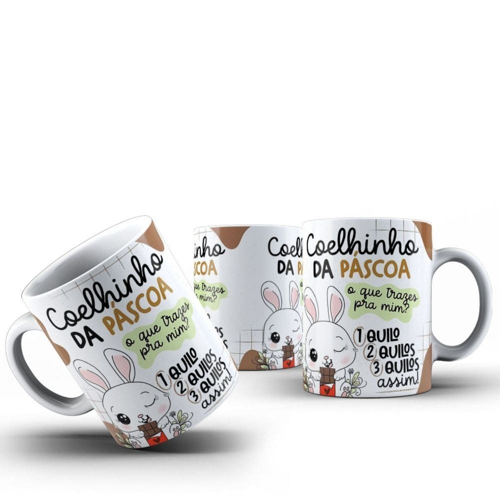 Caneca Especial para Páscoa: Ovos, Coelho e Doçura no Café