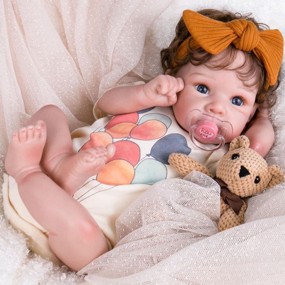 Boneca Reborn Baby Doll Aori Lifelike Realistic 50cm Girl com caixa de presente