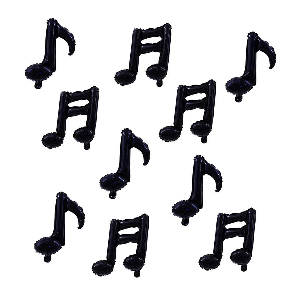 Balão ZHENGYE Music Note Black Mylar 43 cm Feliz Aniversário x10
