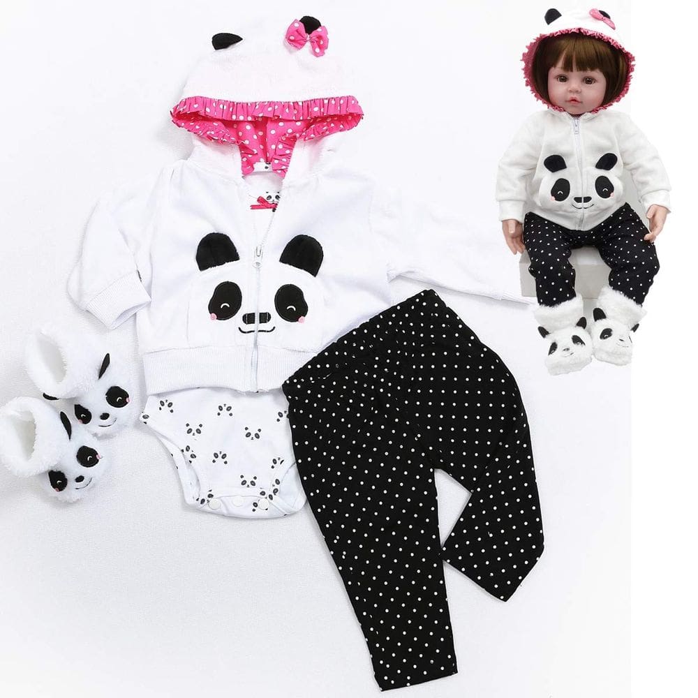 Conjunto de roupas para bonecas Reborn Baby Girl de 45 a 48 cm com roupa de panda