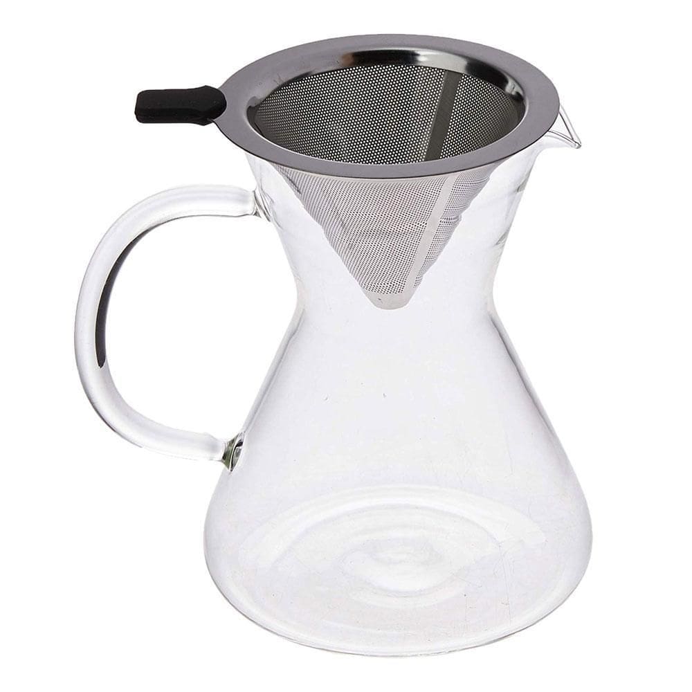 Conjunto Café Jarra De Vidro E Filtro Em Inox 600Ml