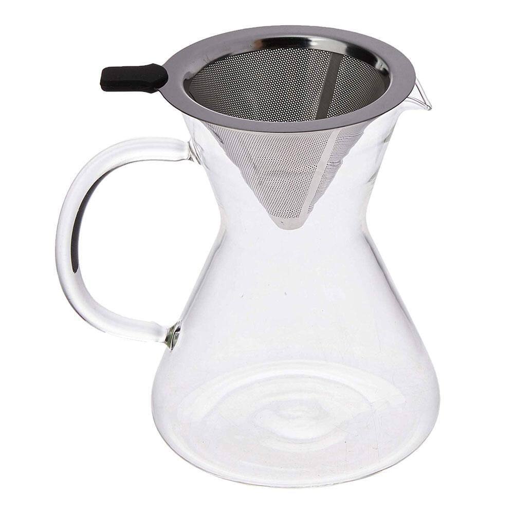 Conjunto Café Jarra De Vidro E Filtro Em Inox 600Ml