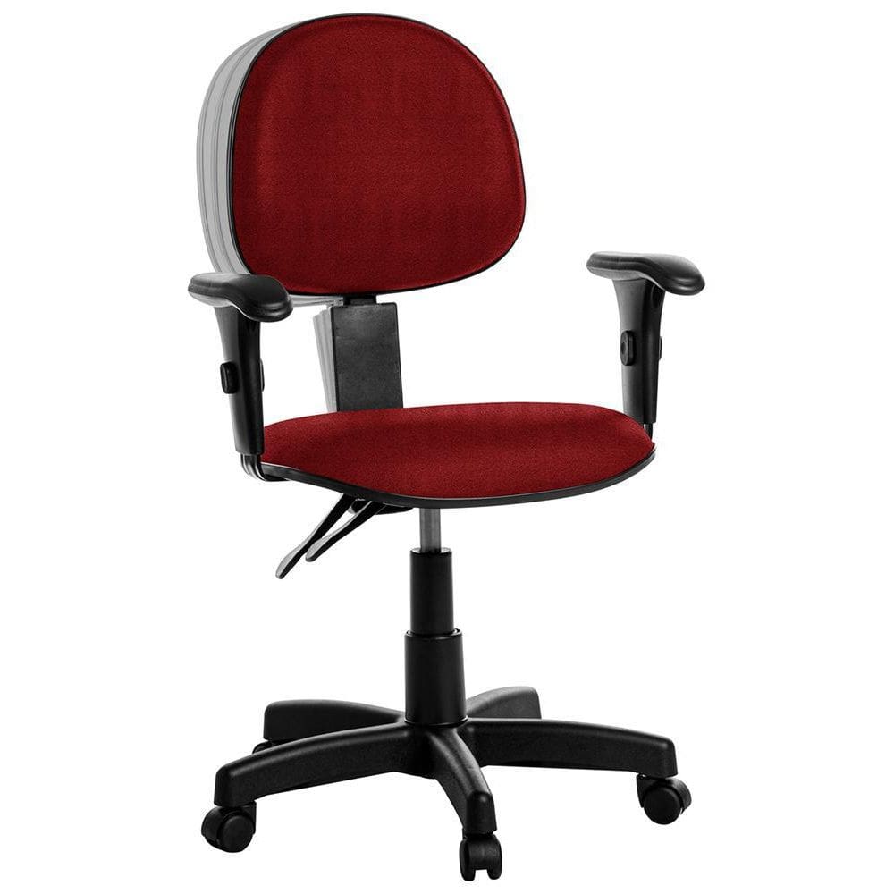 Cadeira Ergonômica Executiva Com Braço Em Rcp Vermelho