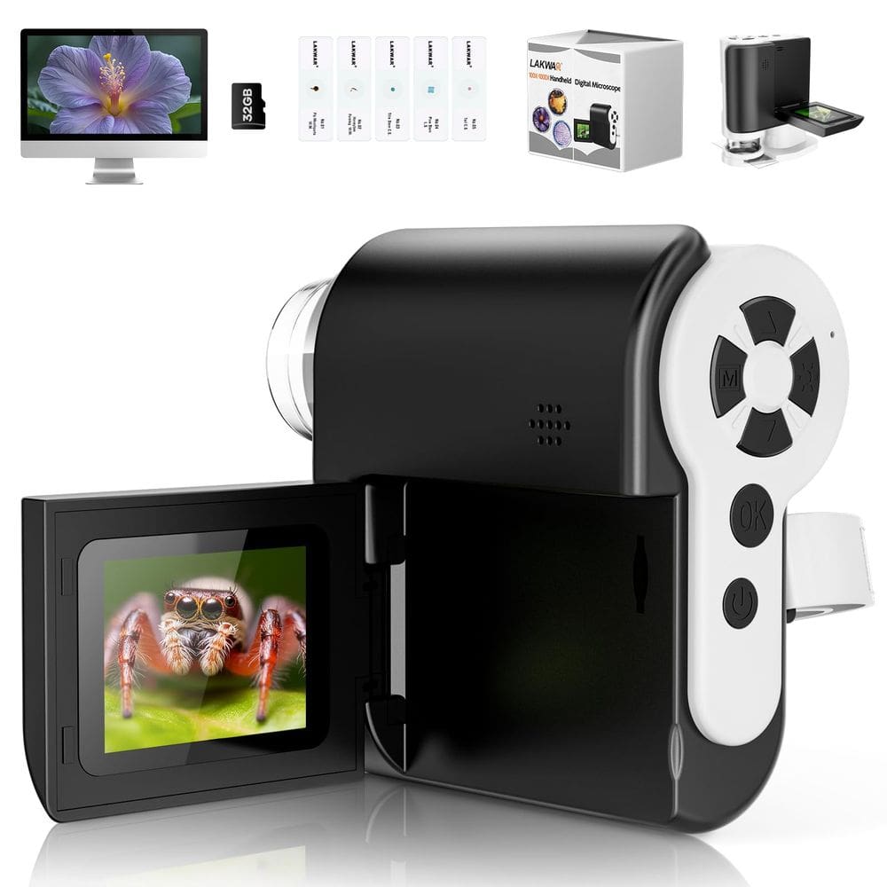 Microscópio portátil LAKWAR 1000x HD para crianças de 5 a 12 anos