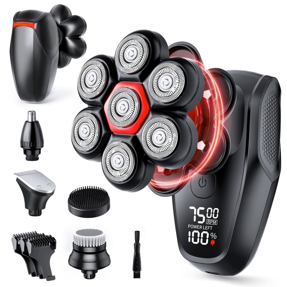 Barbeadores de cabeça NEICIT Magnetic 7D Electric Razor IPX8 à prova d`água