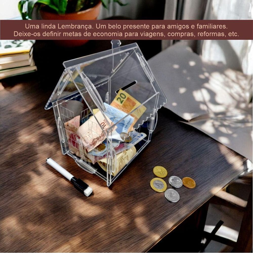 Cofre Chale Dinheiro Woodbox Japones Kakebo Casa Acrilico
