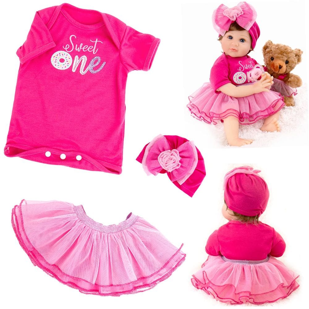 Conjunto de roupas para boneca Aori Reborn de 50 a 60 cm com acessórios de roupa.