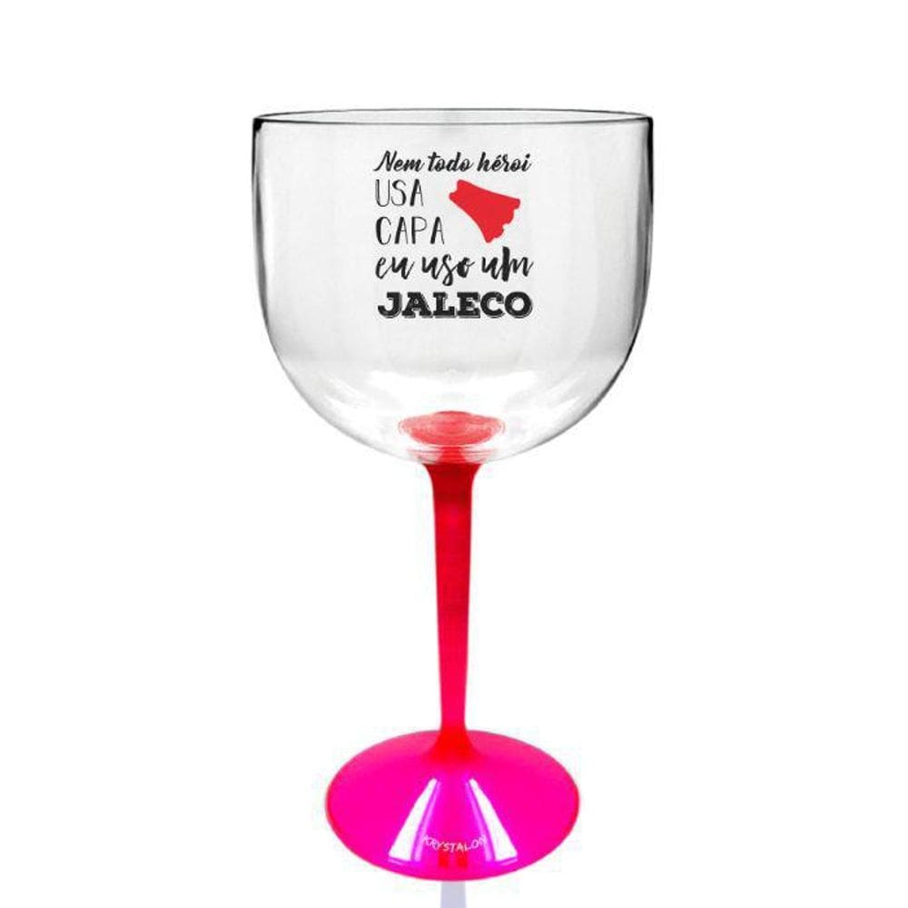 Kit 6 Taças Gin Com Base Rosa Acrílico Profissões