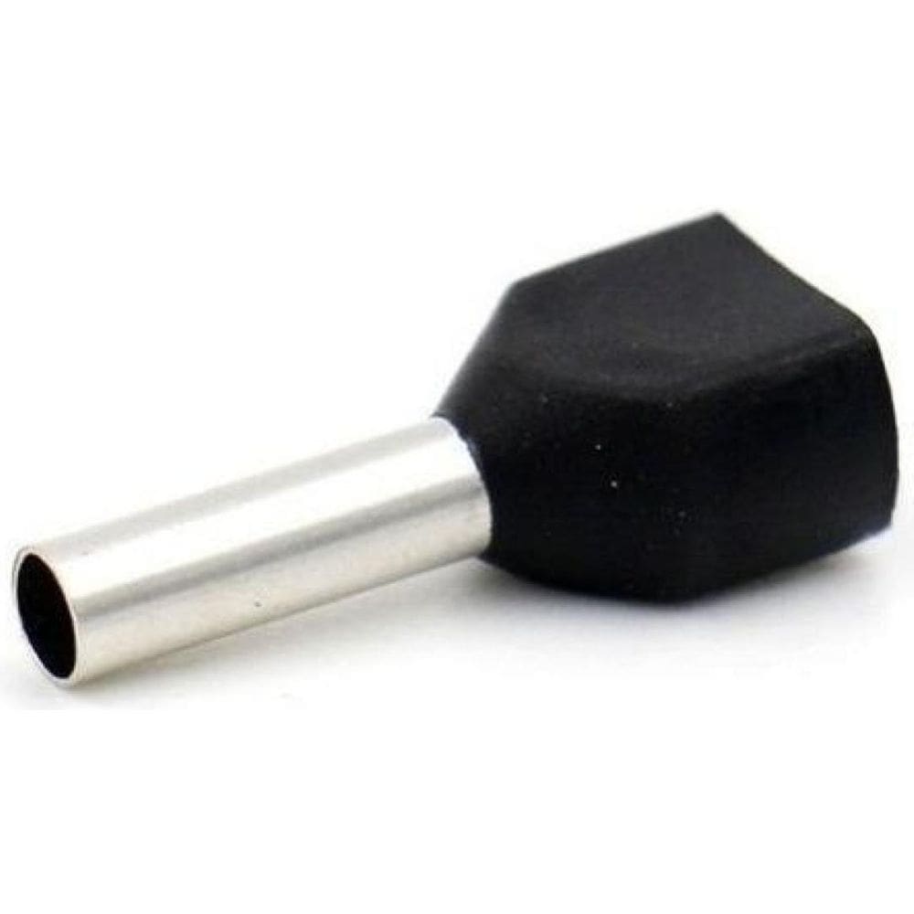 Kit 1000Pç Terminal Elétrico Ilhós Tubular Duplo 1,5Mm Preto