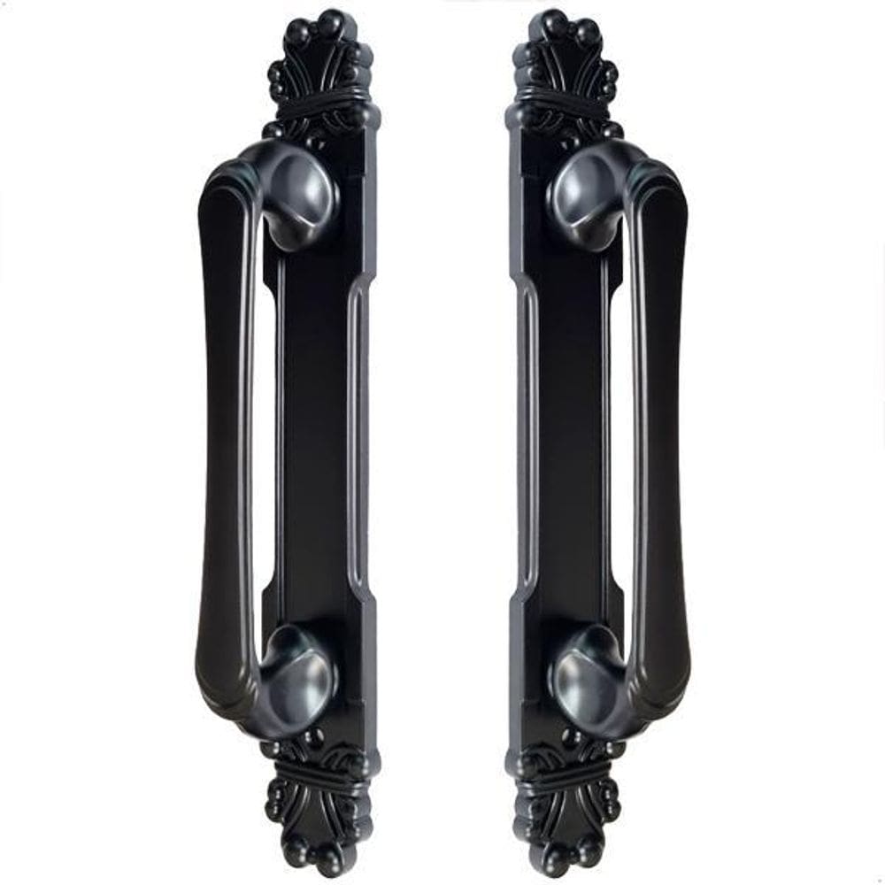 Puxador Duplo Mozart 280mm Preto Fosco Porta Pivotante