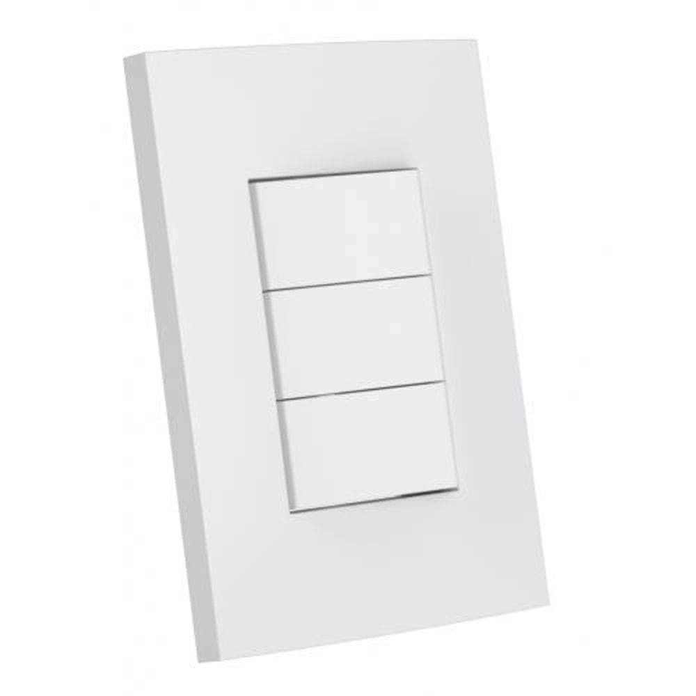 Conjunto Interruptor Triplo Simples 4X2 Dubai Ed5408-Es