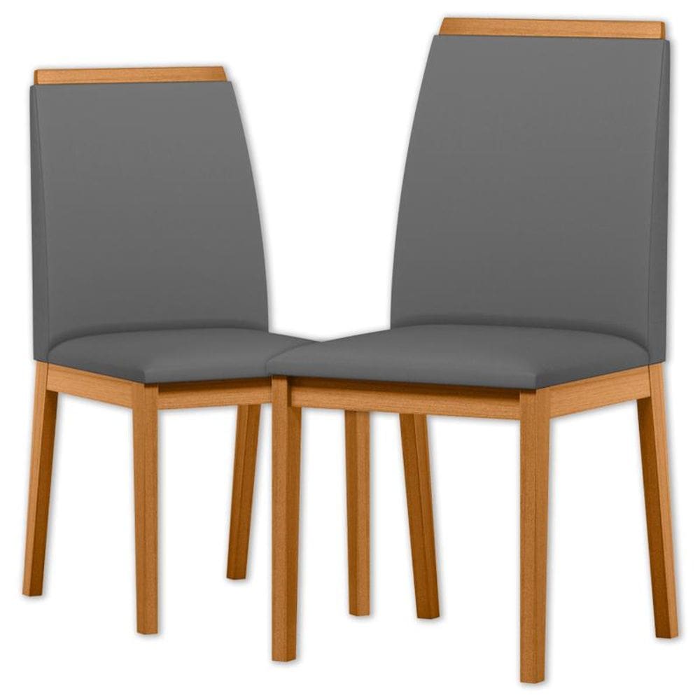 Cadeira para Mesa de Jantar Fernanda Kit 2 peças Ype/Veludo Cinza - NC