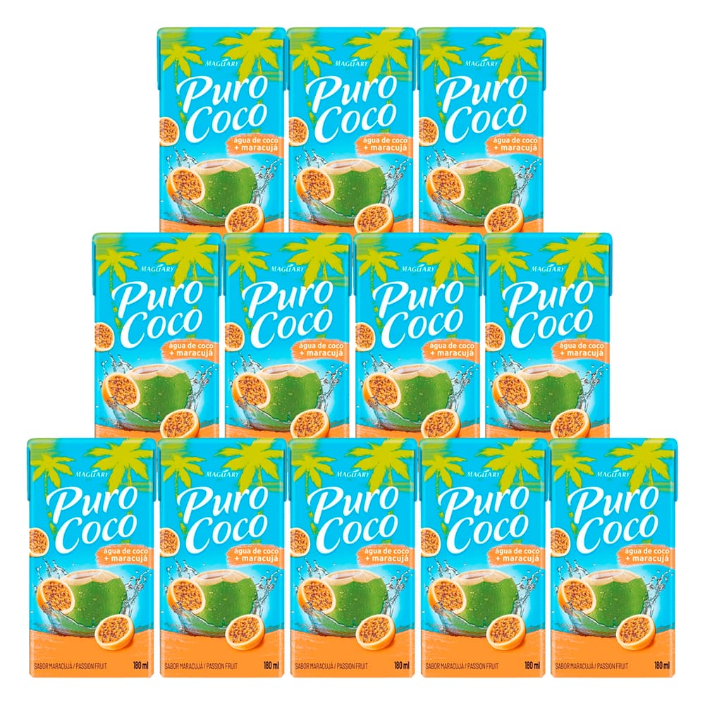 Água de Coco Puro Coco de Maracujá Maguary 180ml 12un