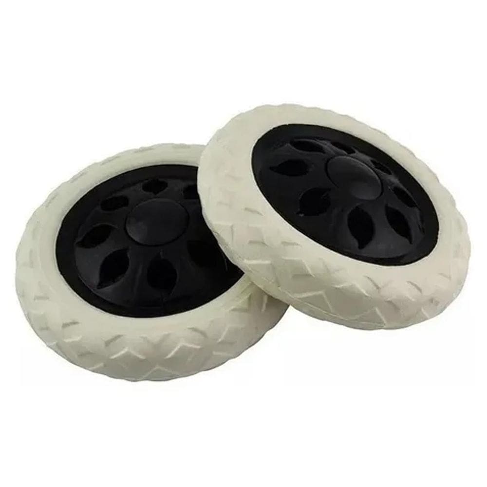 Rodinhas Emborrachadas 16cm - Par de Plástico Preto