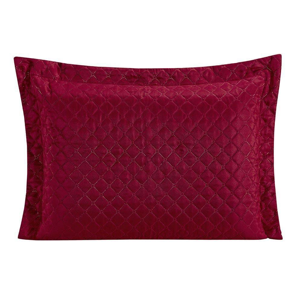 Porta Travesseiro Requinte 70X50Cm 100% Poliéster Vermelho