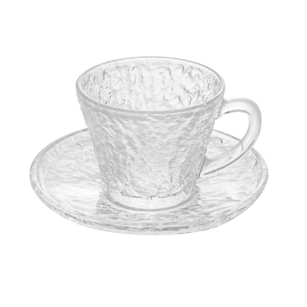 Xícara de Chá de Cristal Martelado com Pires Petra 180ml