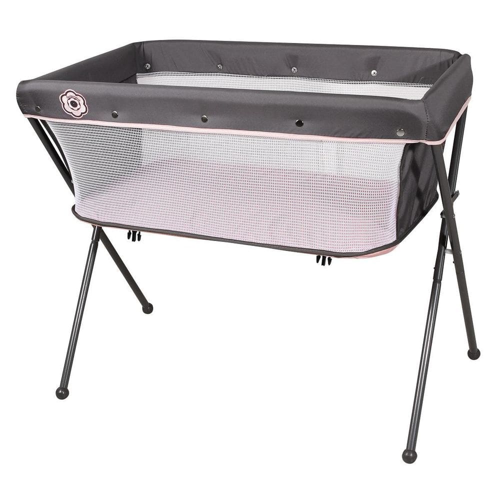 Berço Co-Leito Bari Portátil Preto Grafite Rosa - Galzerano