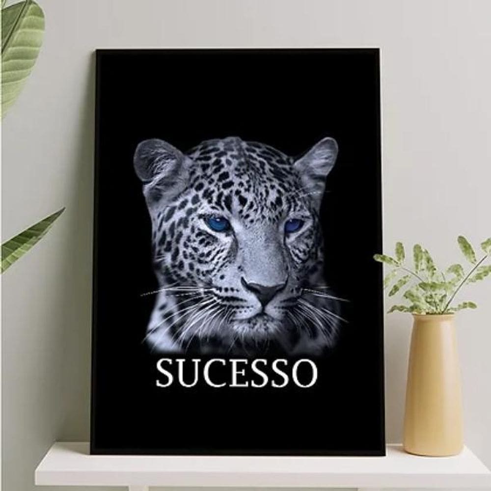 Quadro Motivacional Sucesso 24X18Cm Preta