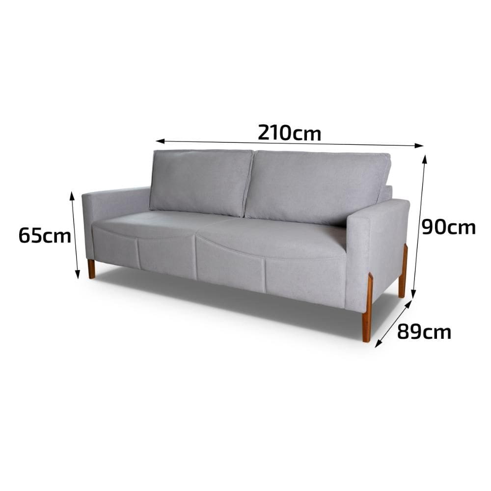 Sofá Living Florença 2,10m Bouclê Cinza - King House