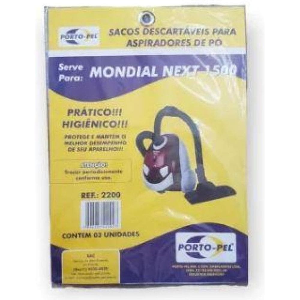 Saco Aspirador Para Mondial Next 1500 Porto Pel 3 Unidades