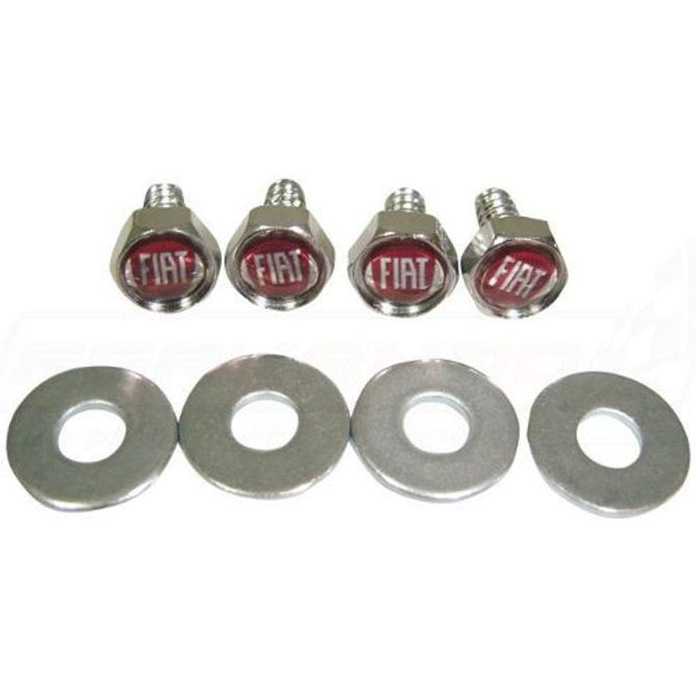 Parafusos De Placa Emblema Vermelho Fiat Palio Uno Mobi Argo