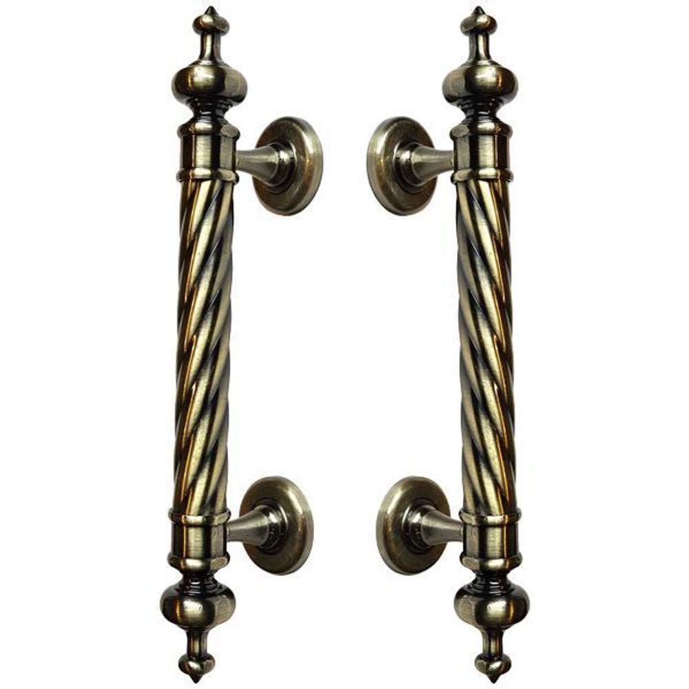 Puxador Duplo Napoli 305mm Bronze Antigo Porta Pivotante