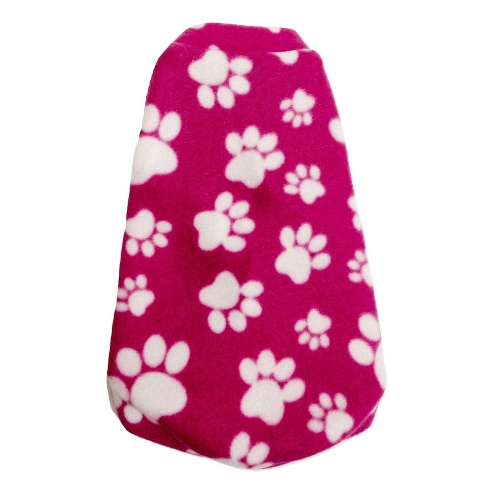 Roupa capa soft para cachorro rosa com patinhas tamanho M