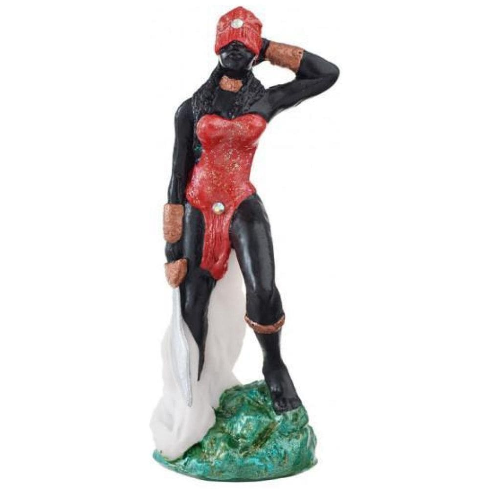 Escultura Obá Vermelha 14 Cm Em Resina