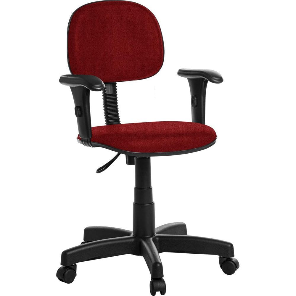 Cadeira Secretaria Vermelha - Base Aço - 10 kg