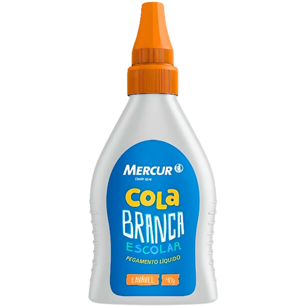 Cola Escolar Branca Tubo 40g Artesanato Lavavel Mercur