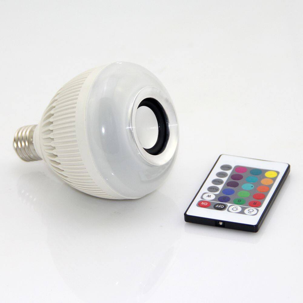 Lâmpada Led Music Bluetooth Rgb 12w Com Controle Remoto