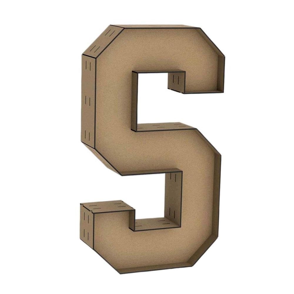 Letra Caixa Grande S Mdf 90Cm De Altura Decoração Festa