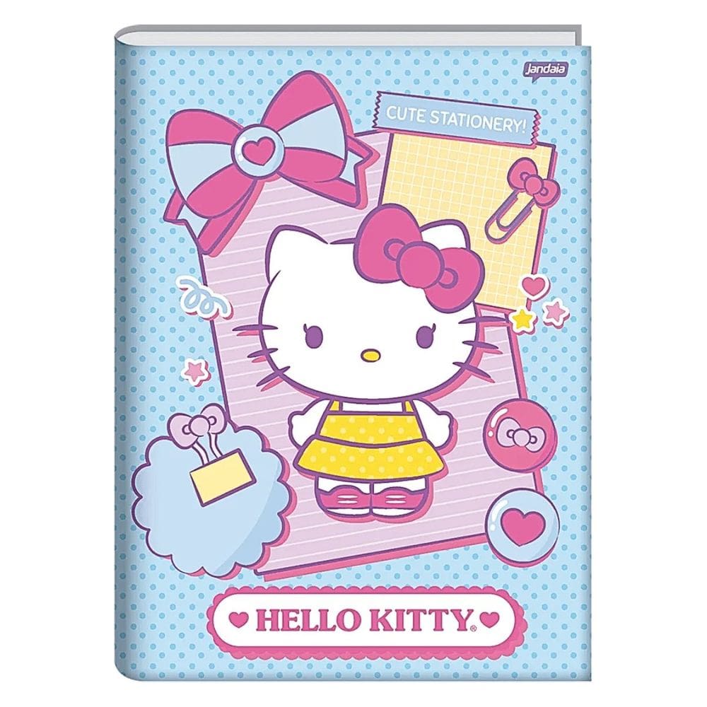 Caderno Brochura Universitário Capa Dura Hello Kitty 80 Folhas - Jandaia