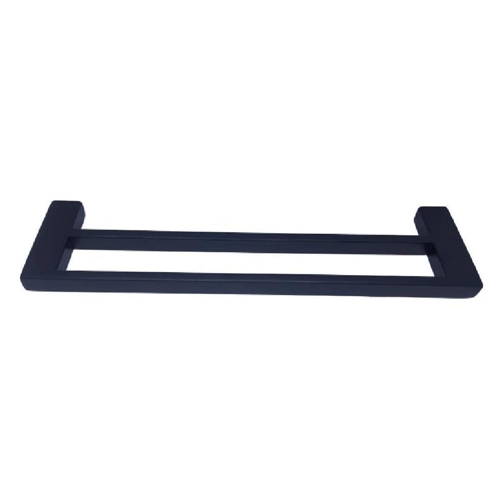 Porta Toalha De Parede Guriri Duplo 60Cm Preto Inox