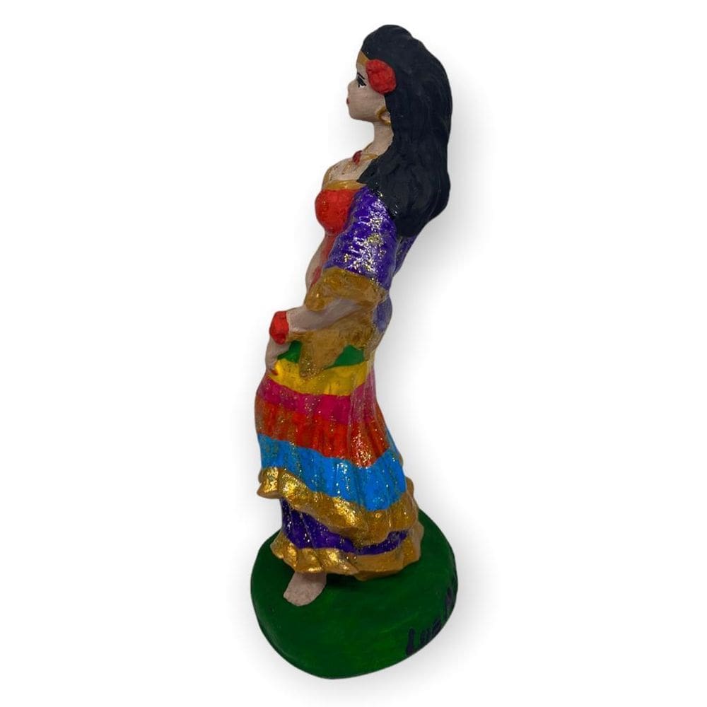 Escultura Cigana Sete Saias Colorida 15 Cm Em Resina