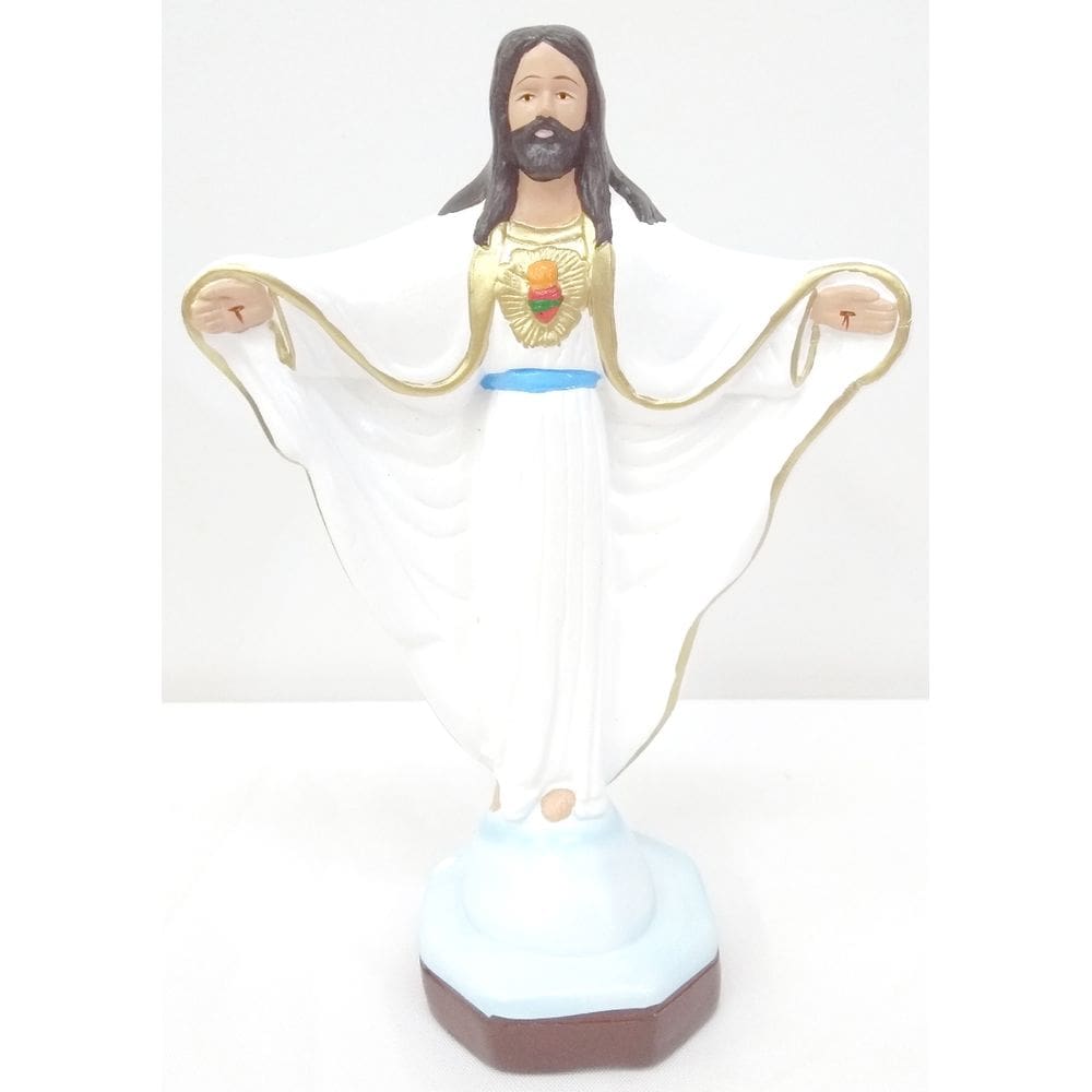 Imagem Gesso Maciço Pintura Artesanal 20 cm Evangelize