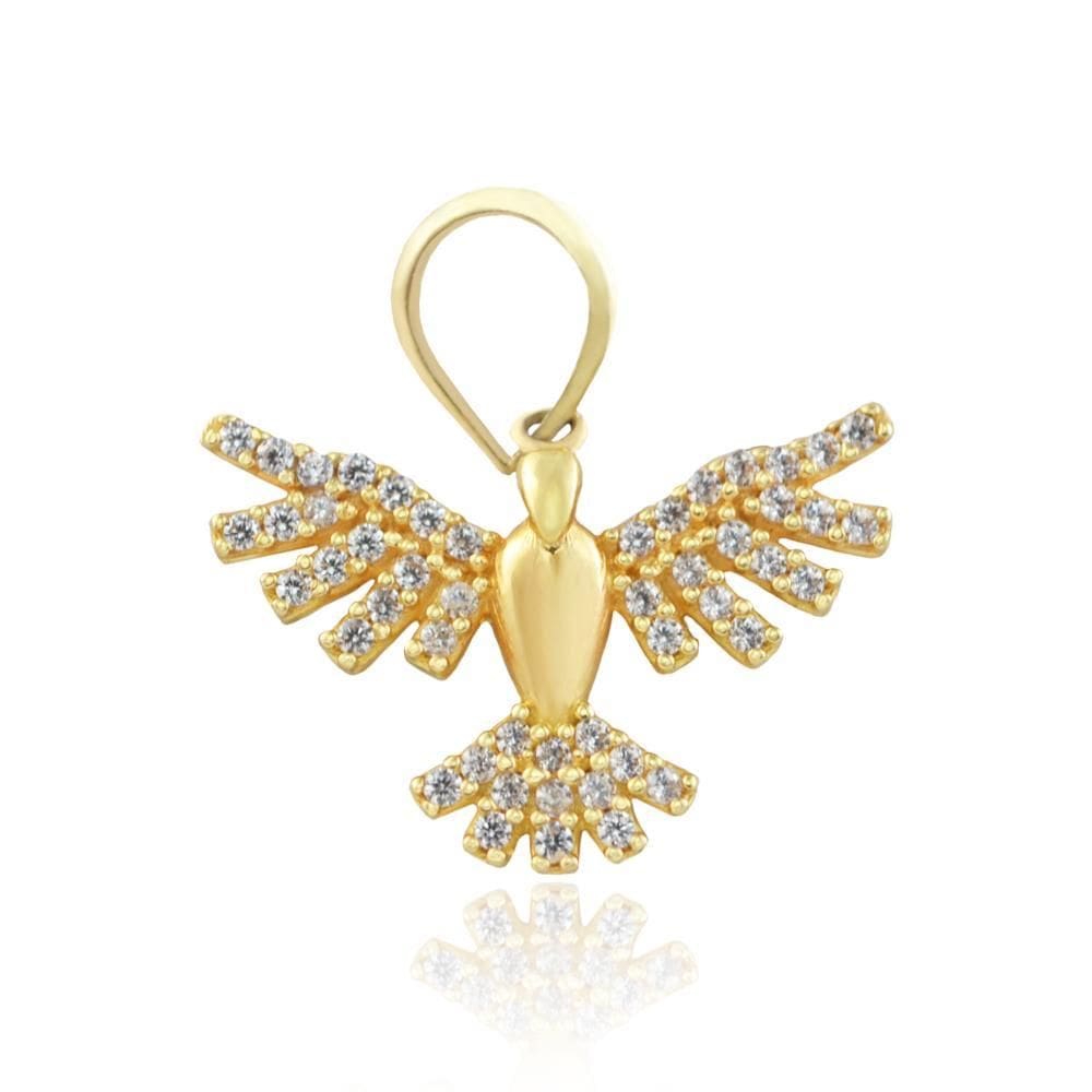 Pingente Divino Espirito Santo 1,5 Com Zircônia Em Ouro 18K