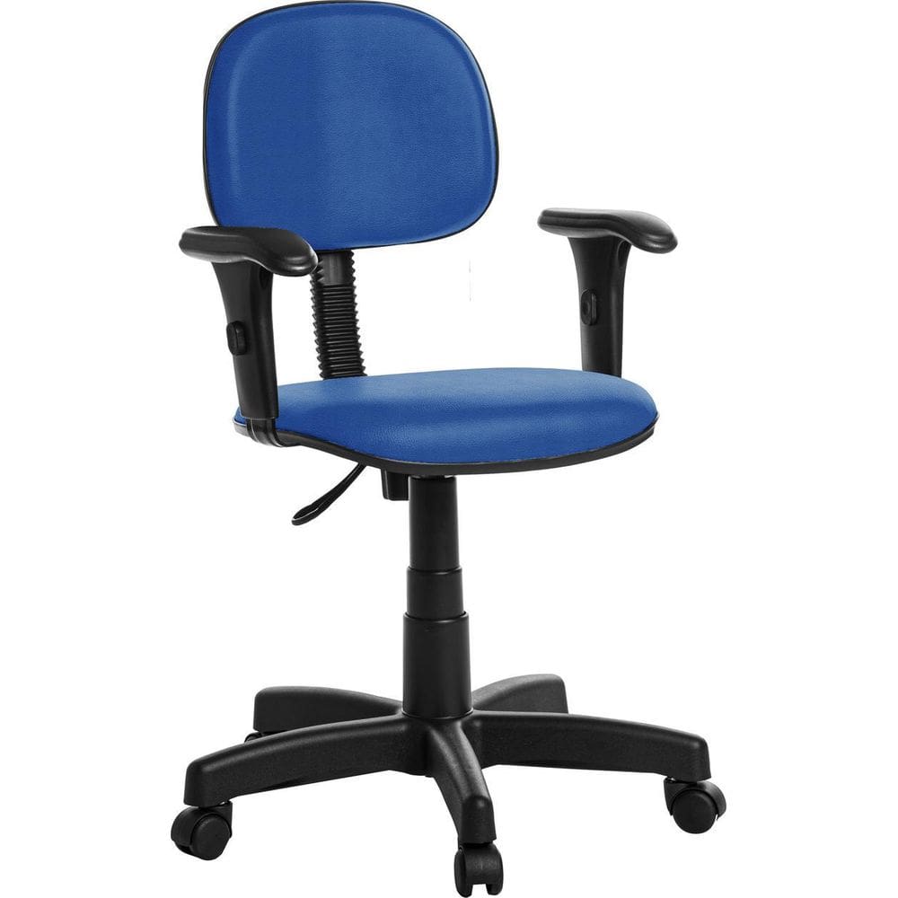 Cadeira De Escritório Secretaria Com Braço Rce Cor Azul