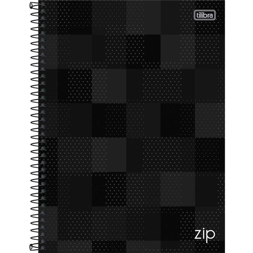 Caderno Universitário Zip Tilibra Capa Dura Espiral - 1 Matéria Preto