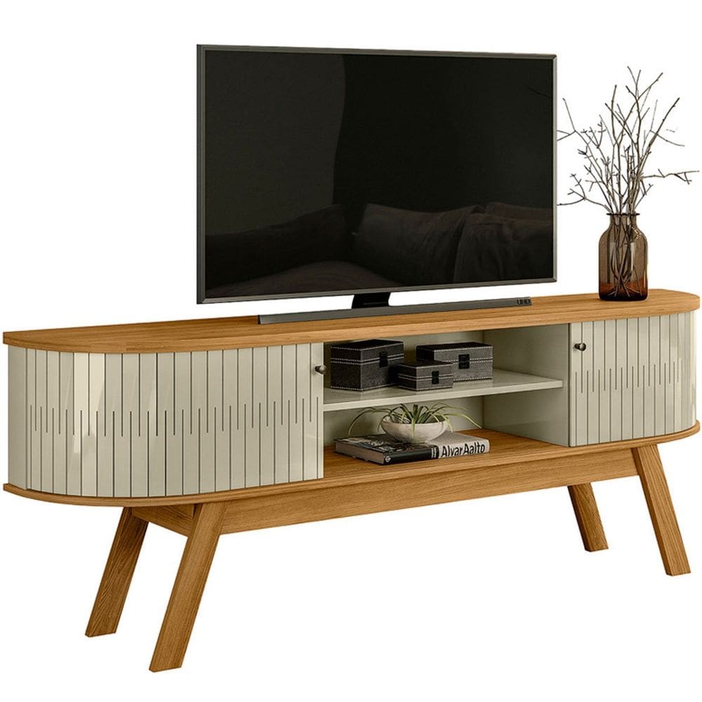 Rack Bancada Venezza 2 Portas Para Tv de 75\" Polegadas