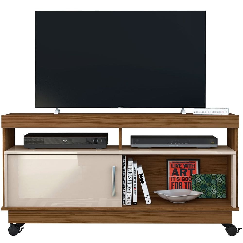 Rack Bancada Abel 1 Porta de Correr Para Tv de 50\" Polegadas