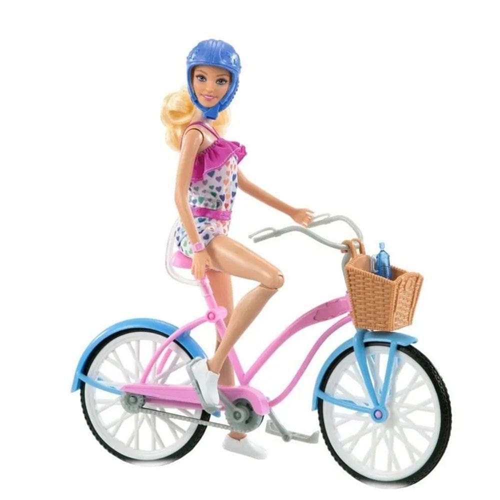 Barbie Mattel Boneca Com A Bicicleta 104394 Rosa
