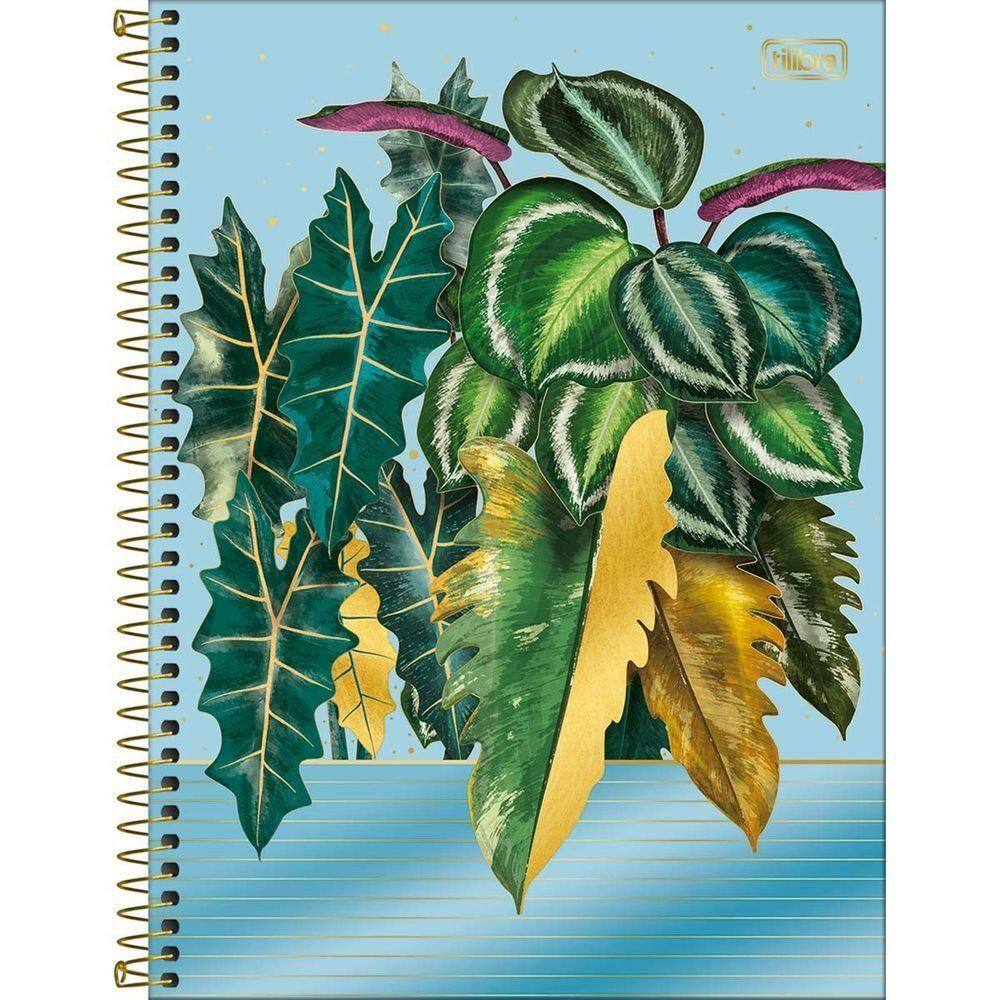 Caderno Universitário Naturalis Tilibra Capa Dura Espiral - 10 Matérias 160 Folhas Azul