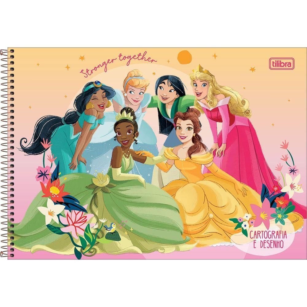 Caderno De Desenho Princesas Tilibra - 80 Folhas Stronger Together 2024