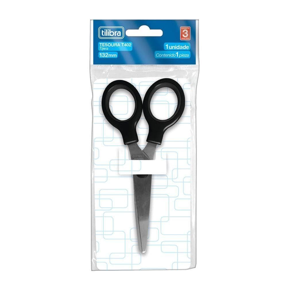 Tesoura Escolar Tilibra - 132mm T402 Preto