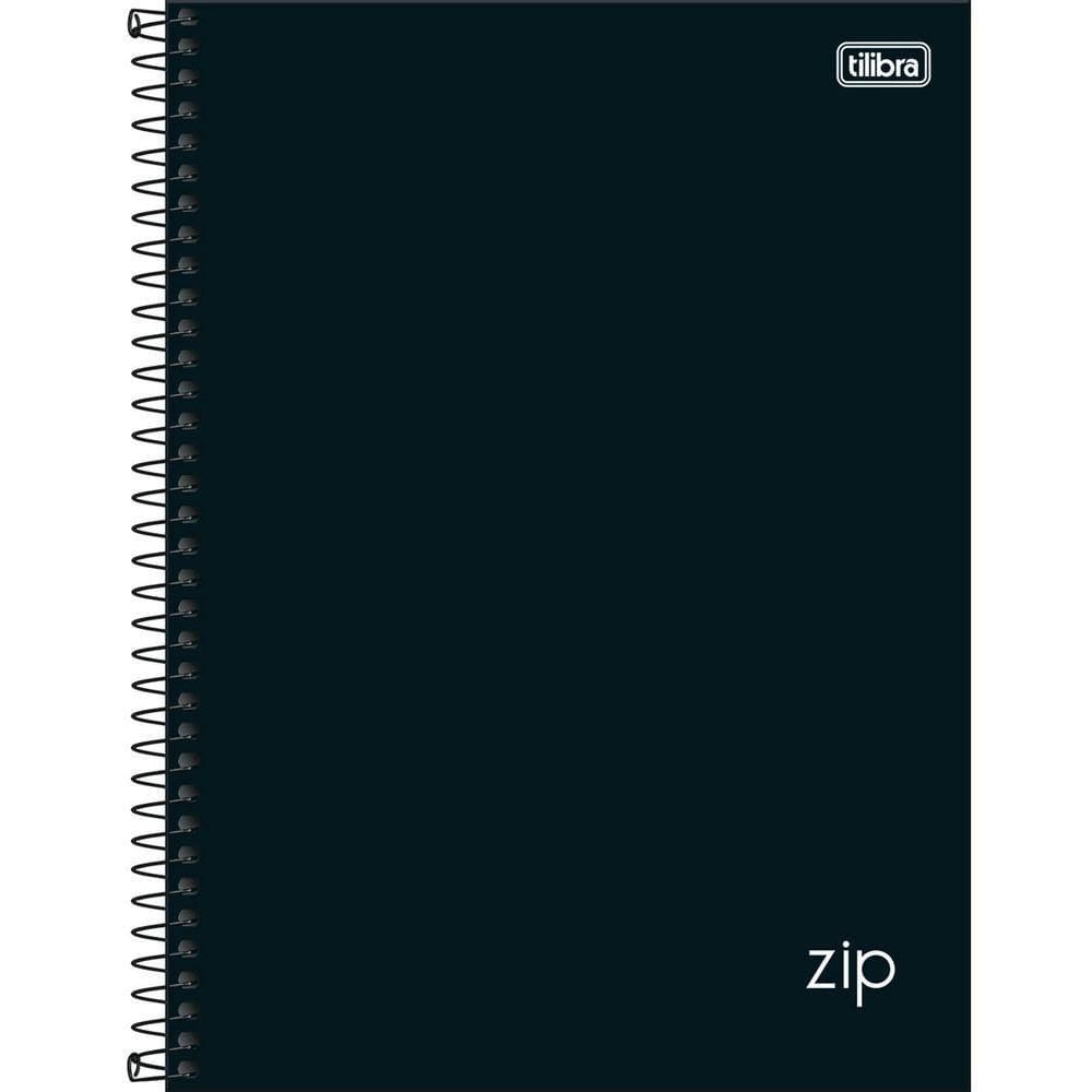 Caderno Universitário Zip Preto Tilibra Capa Dura Espiral - 20 Matérias 320 Folhas