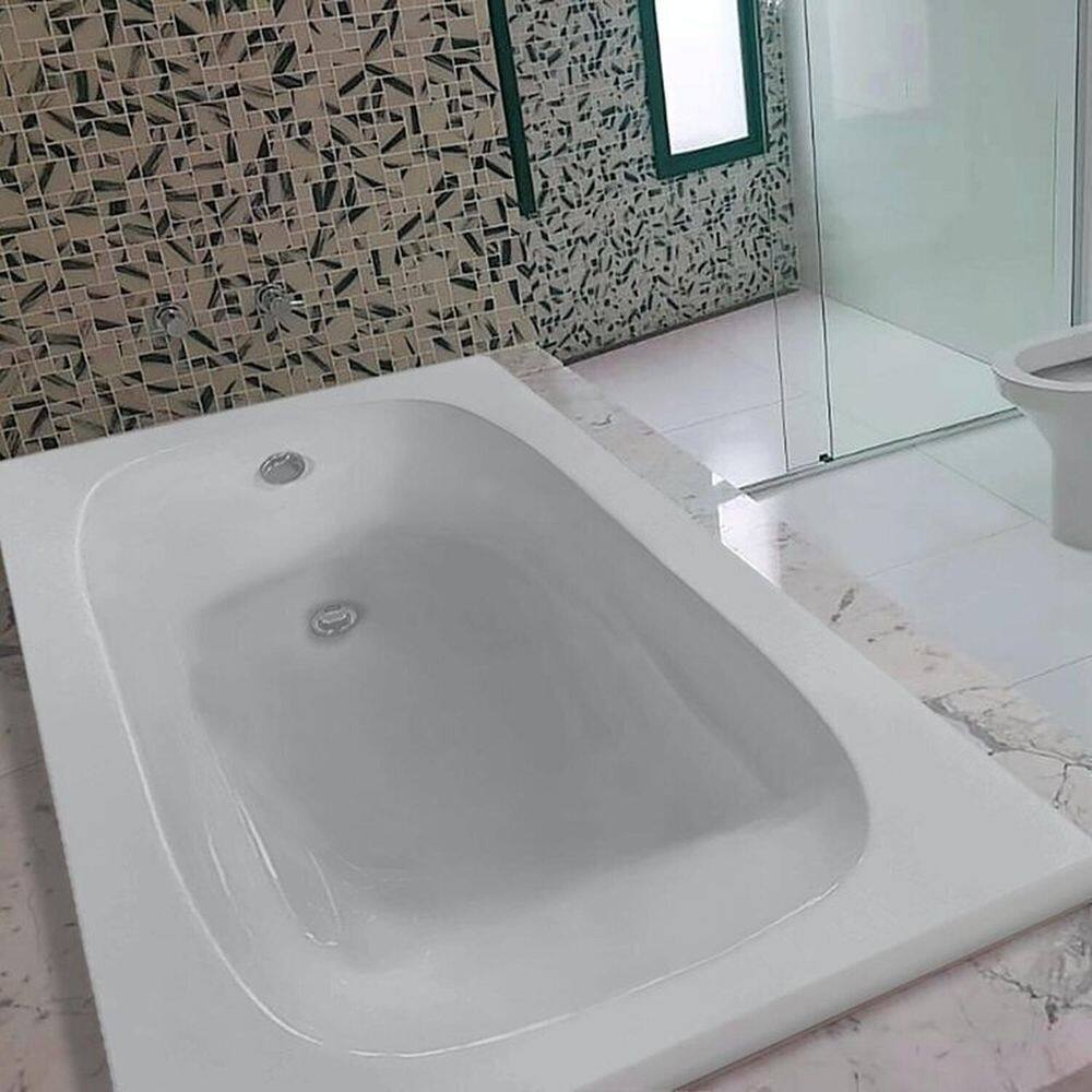 Banheira Tulipa 150cm Design Moderno Imersão com 2 de Alças Inox Branco